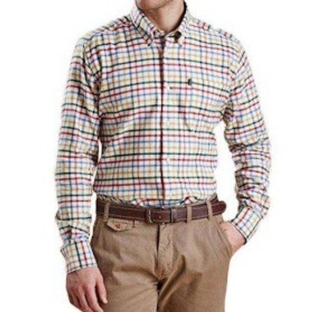 Barbour Albert TR Tailored Fit Flannel Shirt‎ Rich Red Tartan Plaid Men Sm NEW